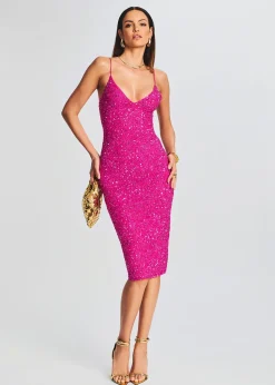 Retrofete Billie Sequin Dress Knockout Pink Hot