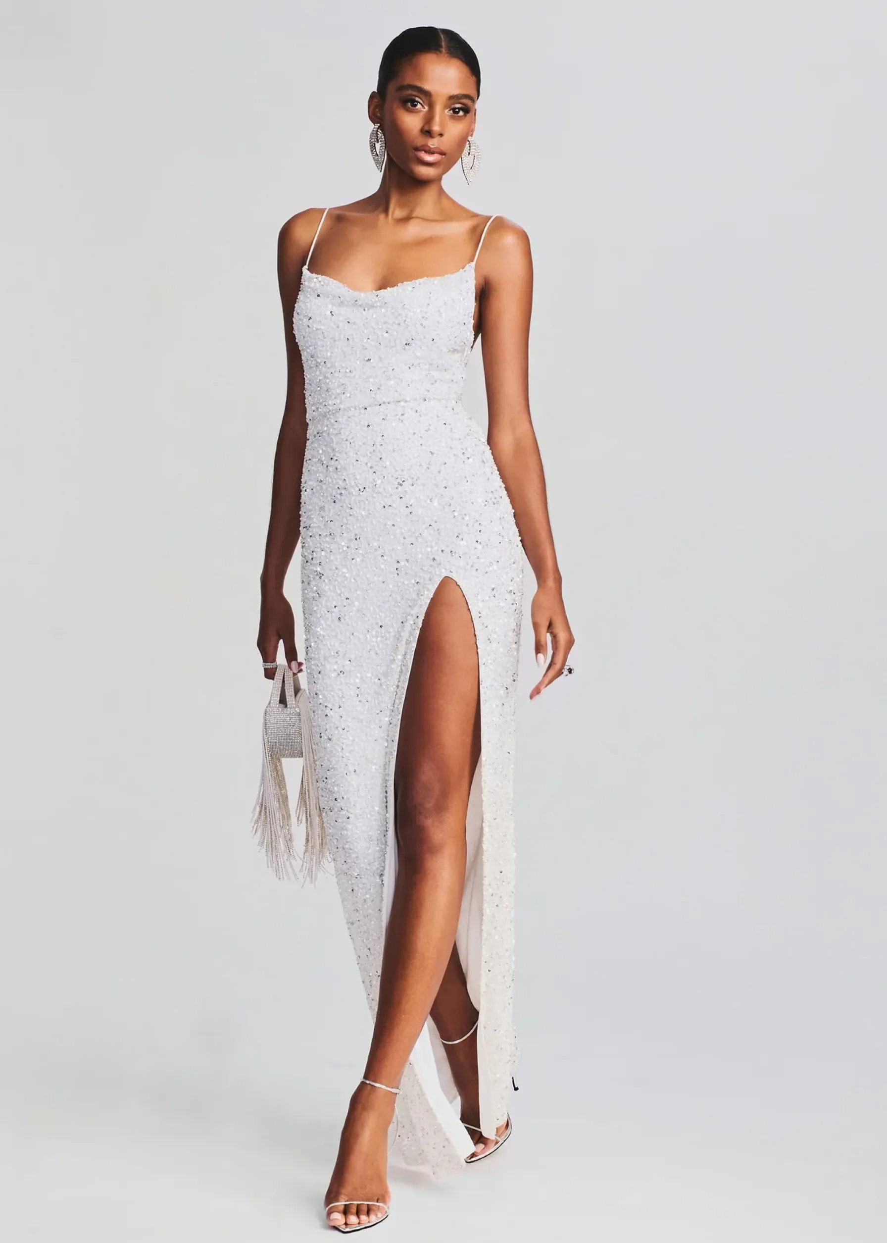 Retrofete Blair Sequin Dress Silver/White Flash Sale