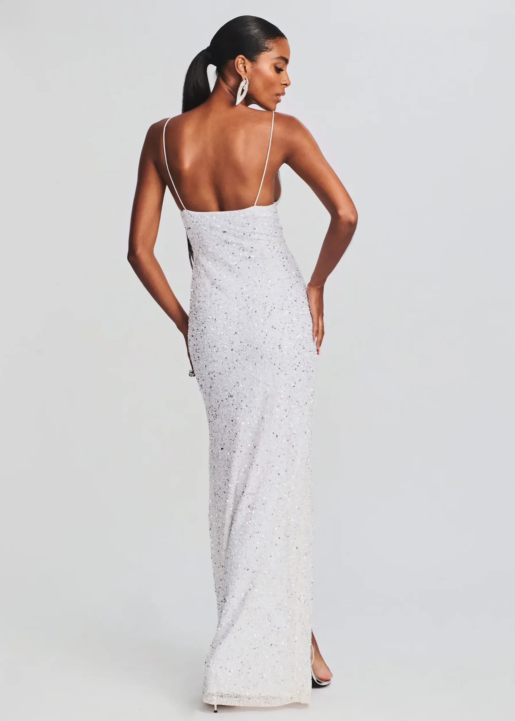 Retrofete Blair Sequin Dress Silver/White Hot