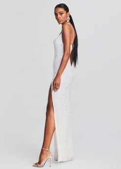 Retrofete Blair Sequin Dress Silver/White Fashion