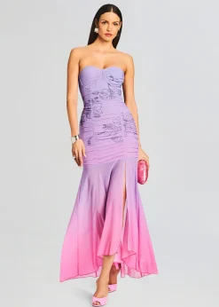 Retrofete Blake Long Dress Pink and Purple Shop