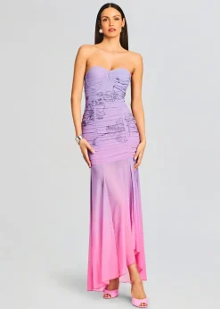 Retrofete Blake Long Dress Pink and Purple Outlet