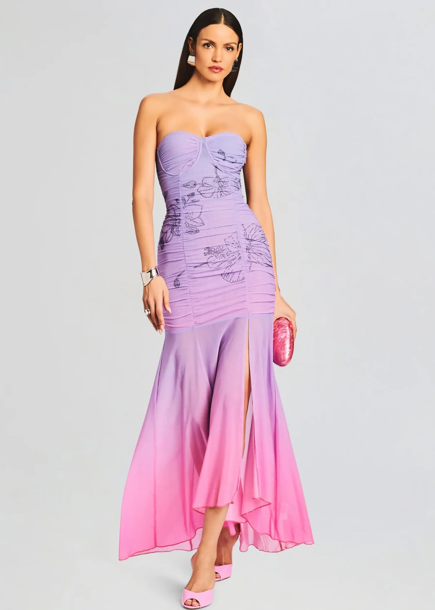 Retrofete Blake Long Dress Pink and Purple Outlet
