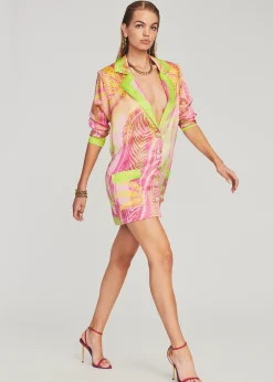 Retrofete Blake Silk Blazer Tropical Palm Online