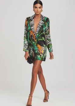 Retrofete Blake Silk Blazer Mixed Safari Outlet