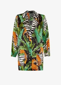 Retrofete Blake Silk Blazer Mixed Safari Cheap