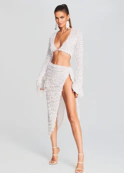 Retrofete Brasília Crochet Pareo Skirt White Discount