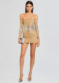 Retrofete Briella Embellished Dress Silver/Tannin Cheap