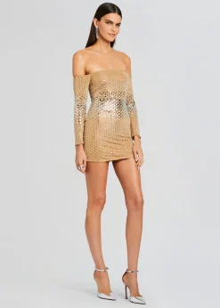 Retrofete Briella Embellished Dress Silver/Tannin Hot