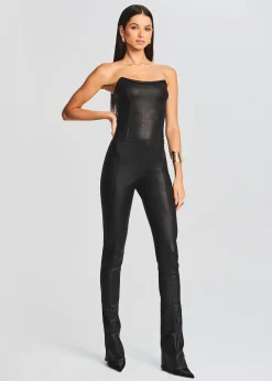 Retrofete Brinley Coated Denim Jumpsuit Coated Black Outlet