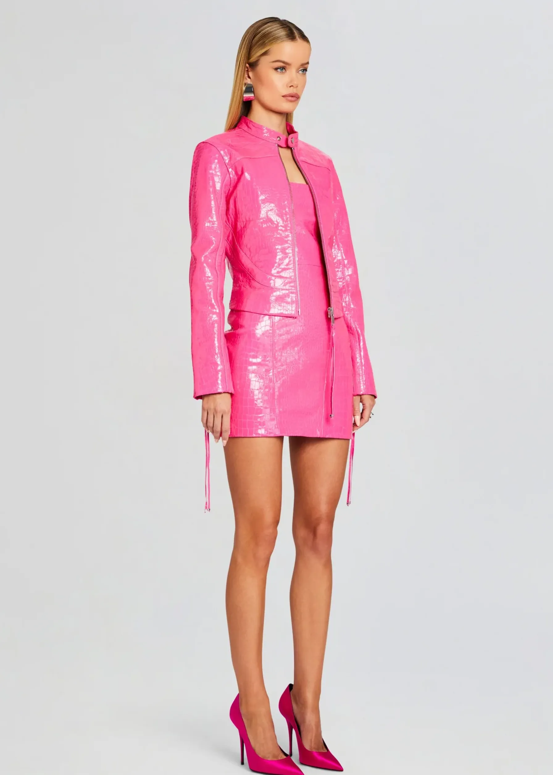 Retrofete Brynn Leather Jacket Paradise Pink Clearance