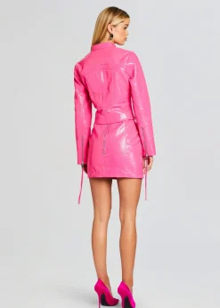 Retrofete Brynn Leather Jacket Paradise Pink Clearance
