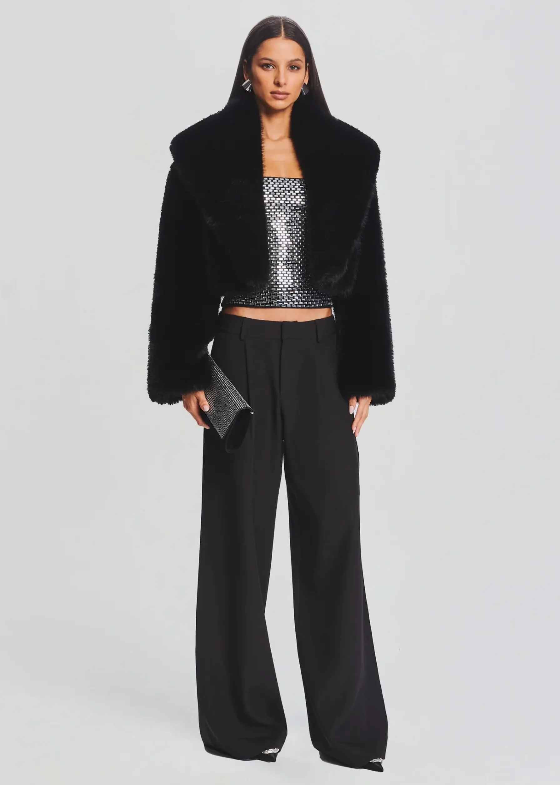 Retrofete Cadence Faux Fur Coat Black Flash Sale
