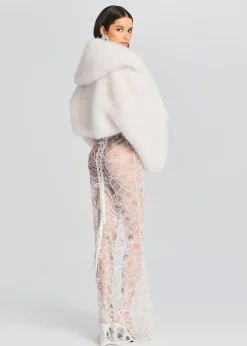 Retrofete Cadence Faux Fur Coat White Clearance