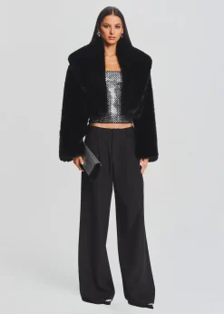 Retrofete Cadence Faux Fur Coat Black Online