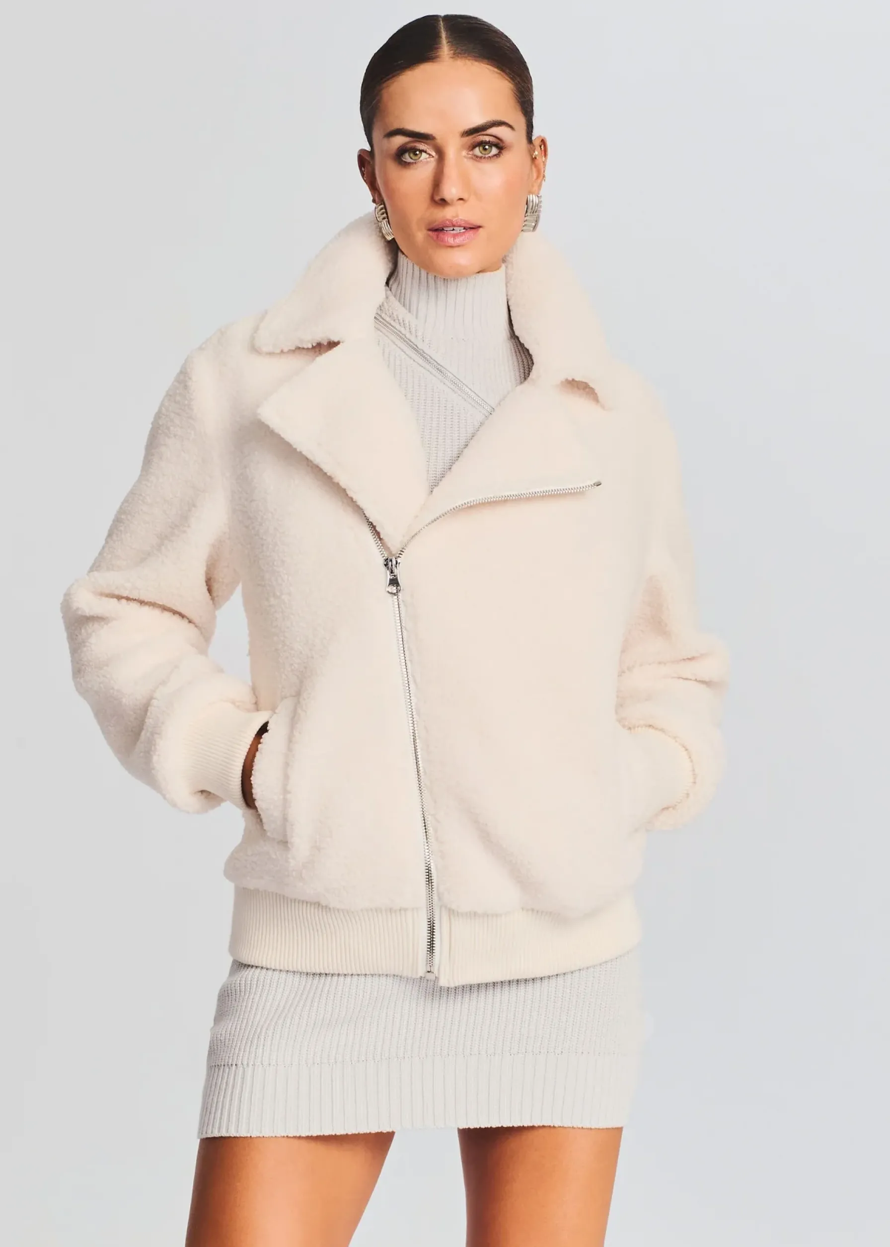 Retrofete Caleb Teddy Jacket Cream Fashion