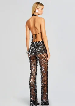 Retrofete Cali Sequin Crochet Jumpsuit Black Discount