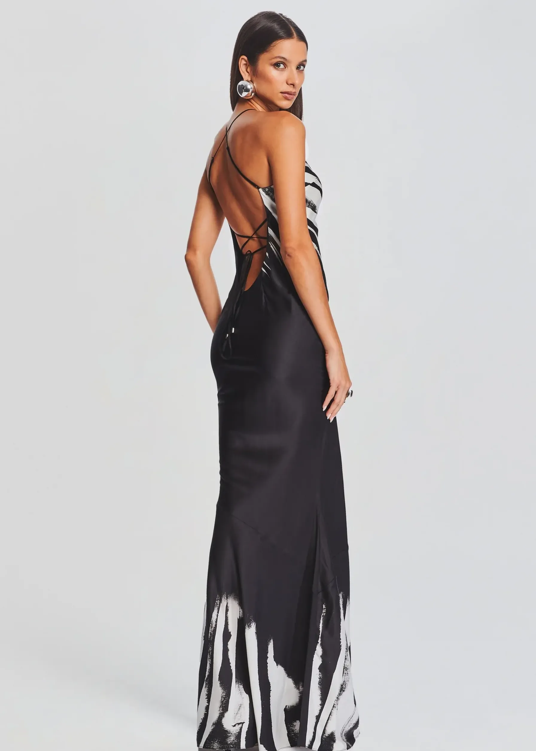 Retrofete Cami Silk Dress Zebra Ink Ombre Cheap