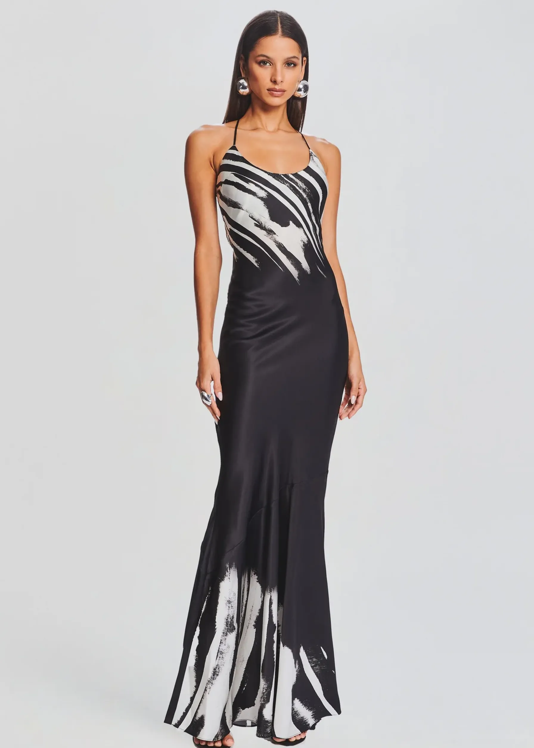 Retrofete Cami Silk Dress Zebra Ink Ombre Cheap