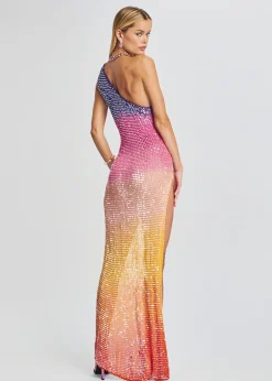 Retrofete Candice Sequin Crochet Dress Sunset Ombre Shop