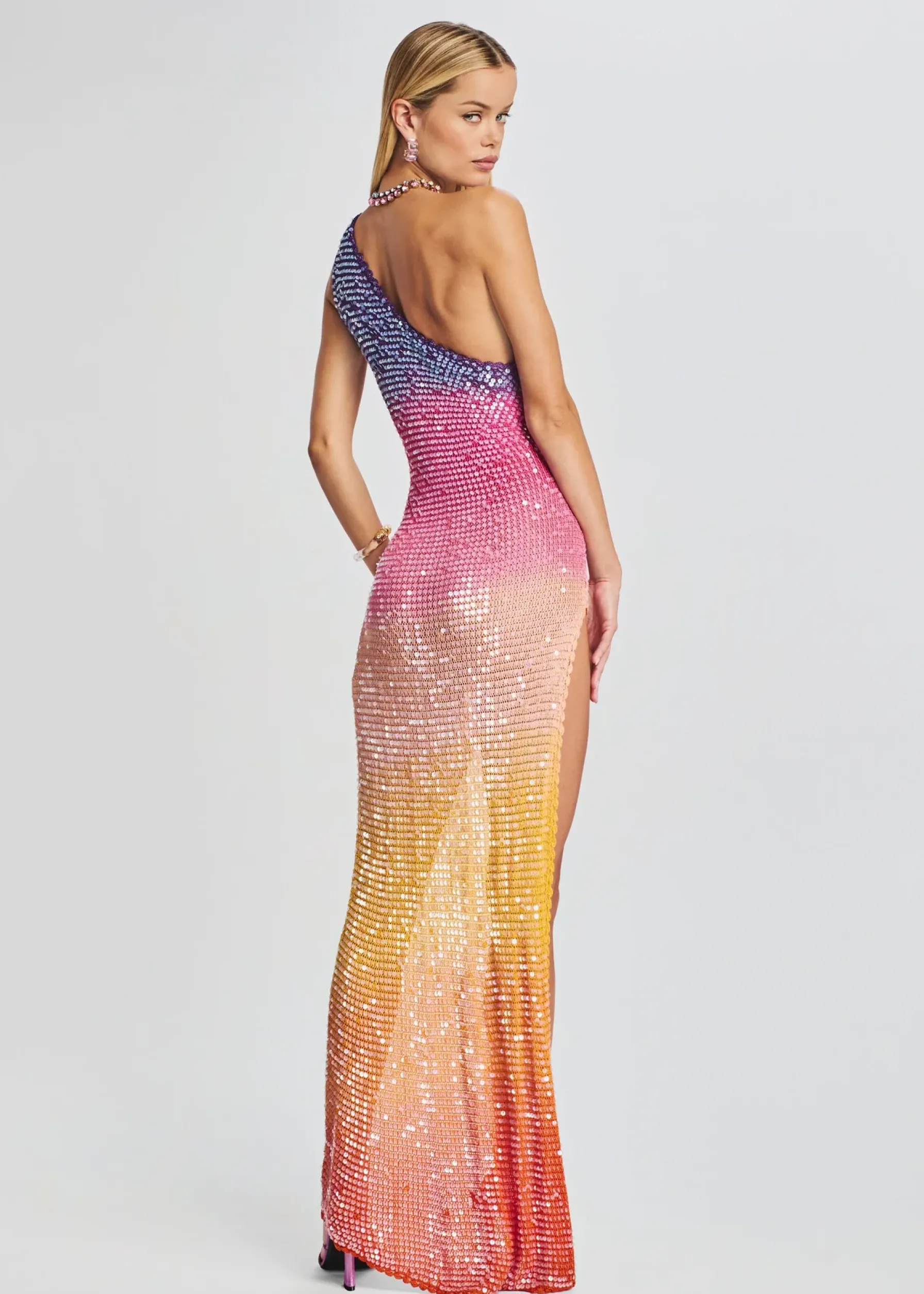 Retrofete Candice Sequin Crochet Dress Sunset Ombre Shop