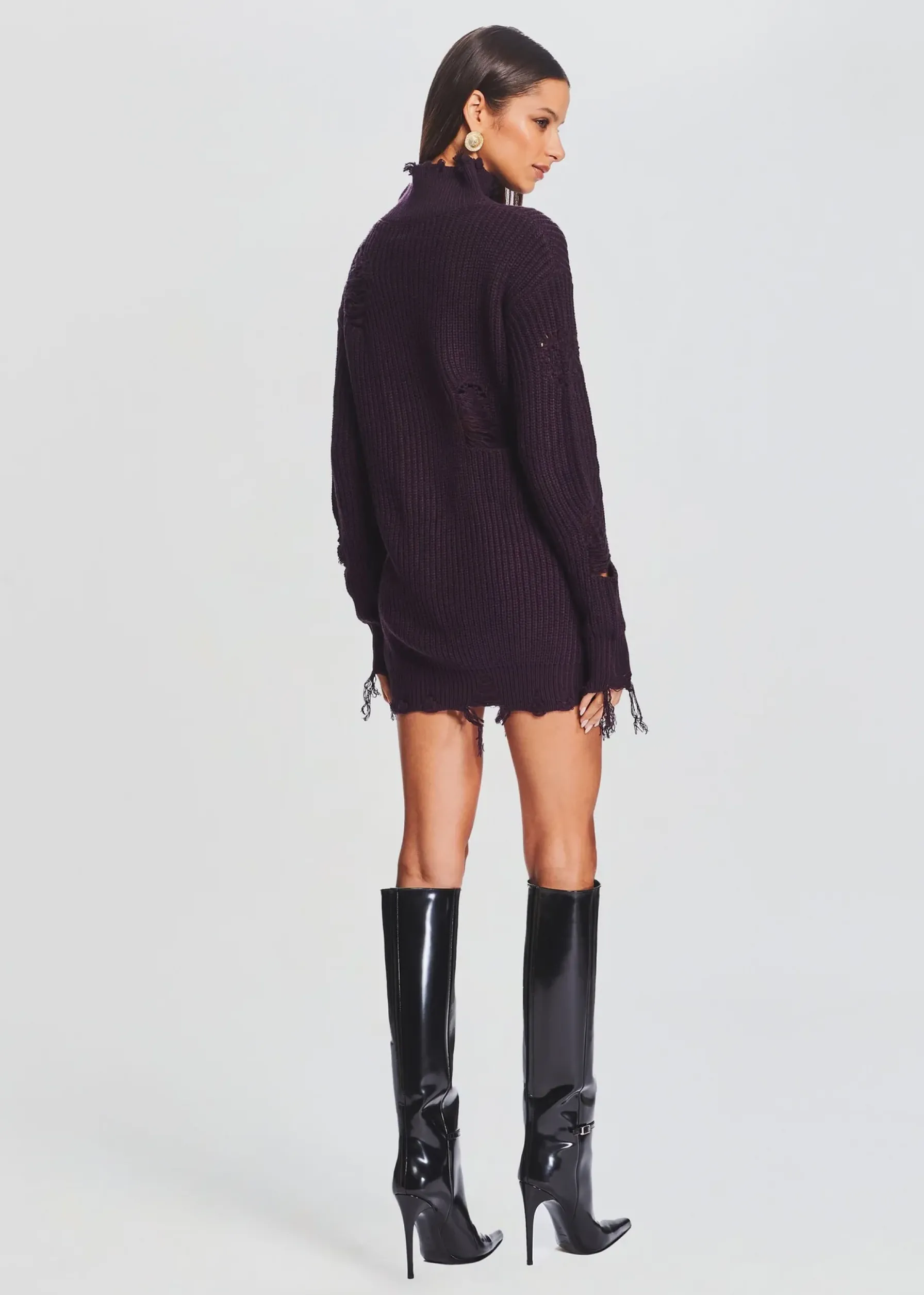 Retrofete Capala Sweater Dress Eggplant Cheap