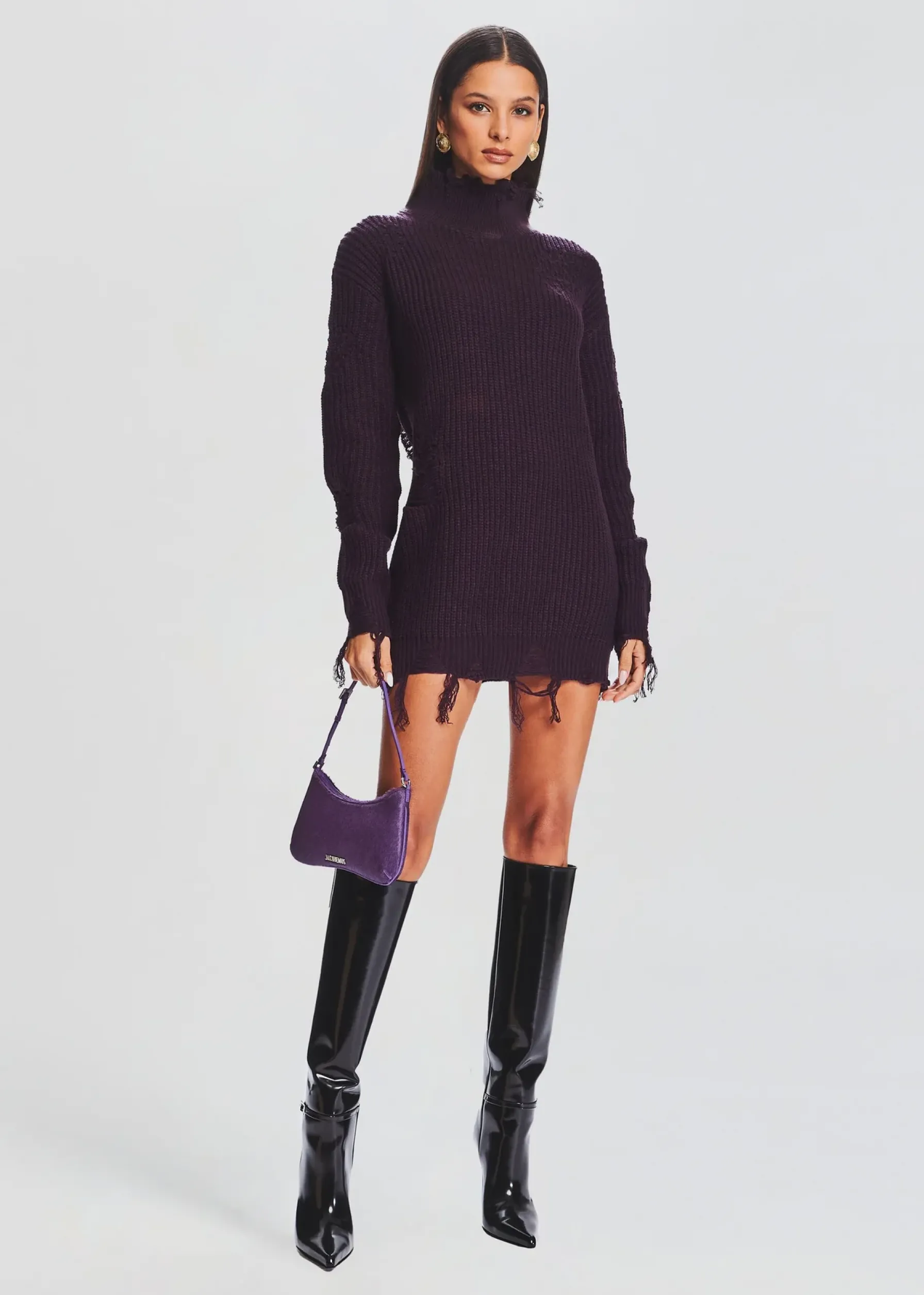 Retrofete Capala Sweater Dress Eggplant Cheap