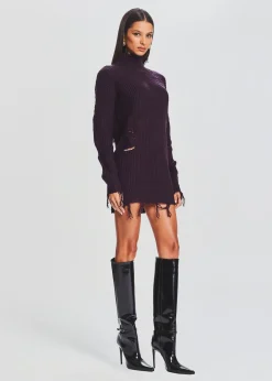 Retrofete Capala Sweater Dress Eggplant Discount