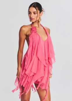 Retrofete Caspian Silk Chiffon Dress Sakura Best Sale
