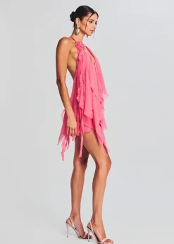 Retrofete Caspian Silk Chiffon Dress Sakura Best Sale