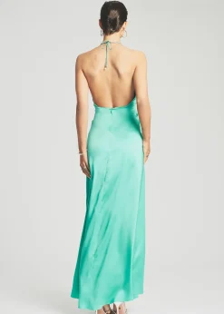 Retrofete Ceres Silk Dress Turquoise Discount