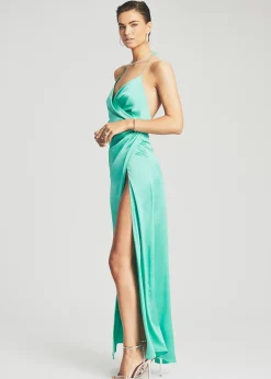 Retrofete Ceres Silk Dress Turquoise Clearance