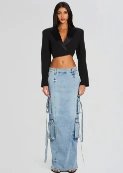 Retrofete Cerise Cargo Denim Skirt Vintage Celeste Best Sale