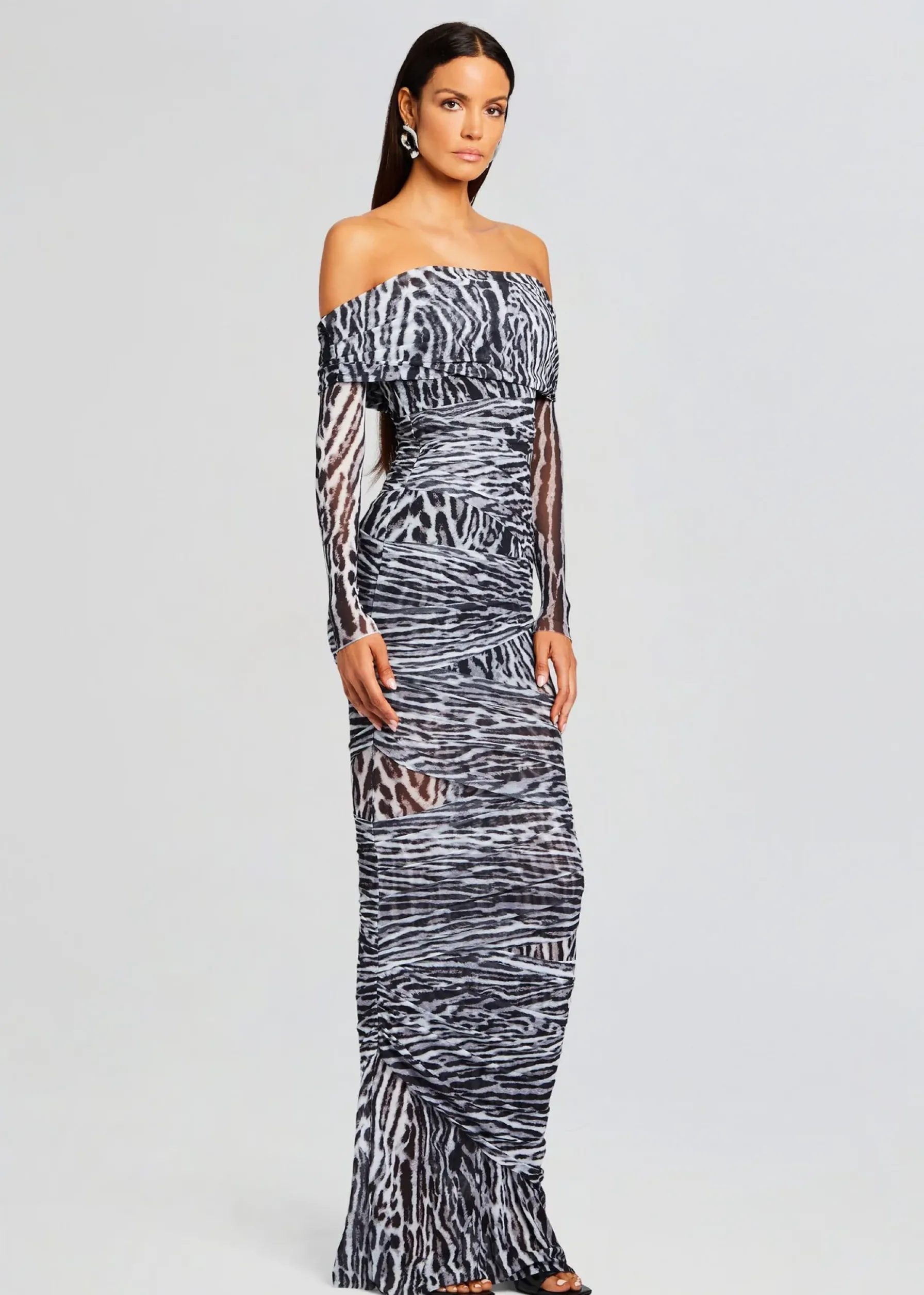 Retrofete Chanda Gown Grey Ocelot Cheap