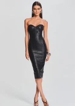Retrofete Charlize Coated Knit Dress Coated Black Sale