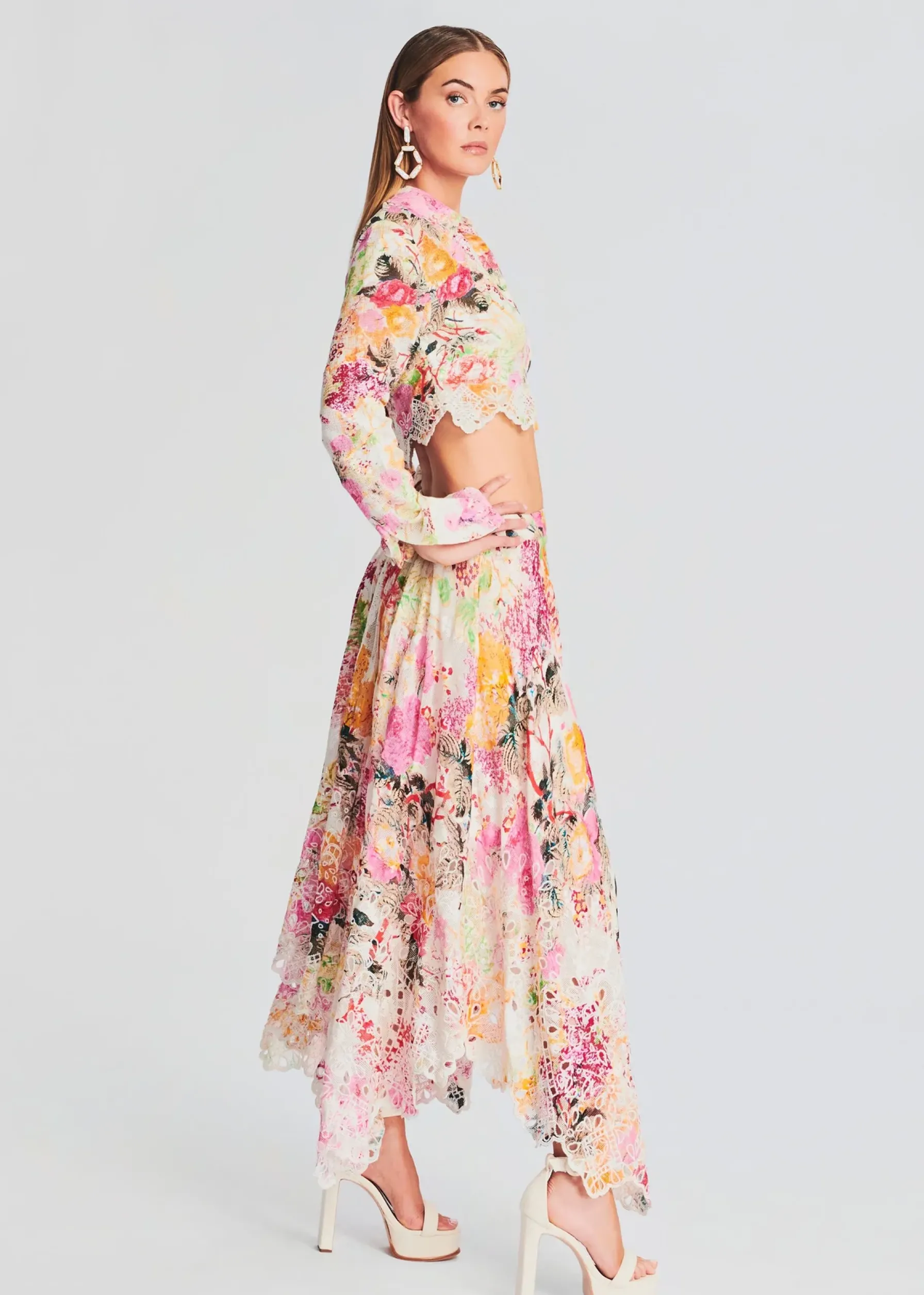Retrofete Charu Long Skirt MULTICOLOR New