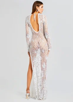 Retrofete Cherri Sequin Crochet Dress White Cheap