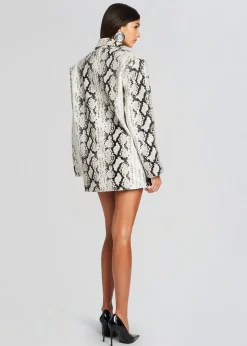 Retrofete Chloe Leather Blazer Neutral Snake Sale