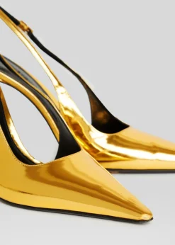 Retrofete Cindy Slingback Heel Gold New