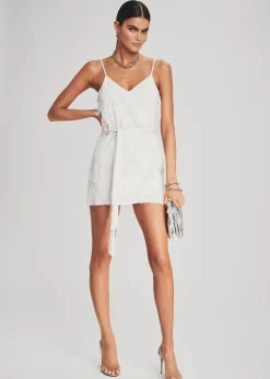Retrofete Claire Sequin Fringe Dress White Fringe Outlet