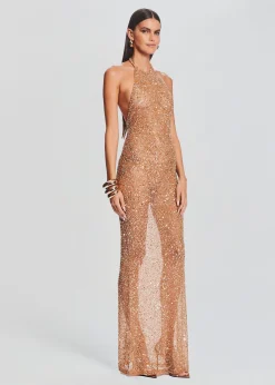 Retrofete Clarisse Sequin Dress Champagne Clearance