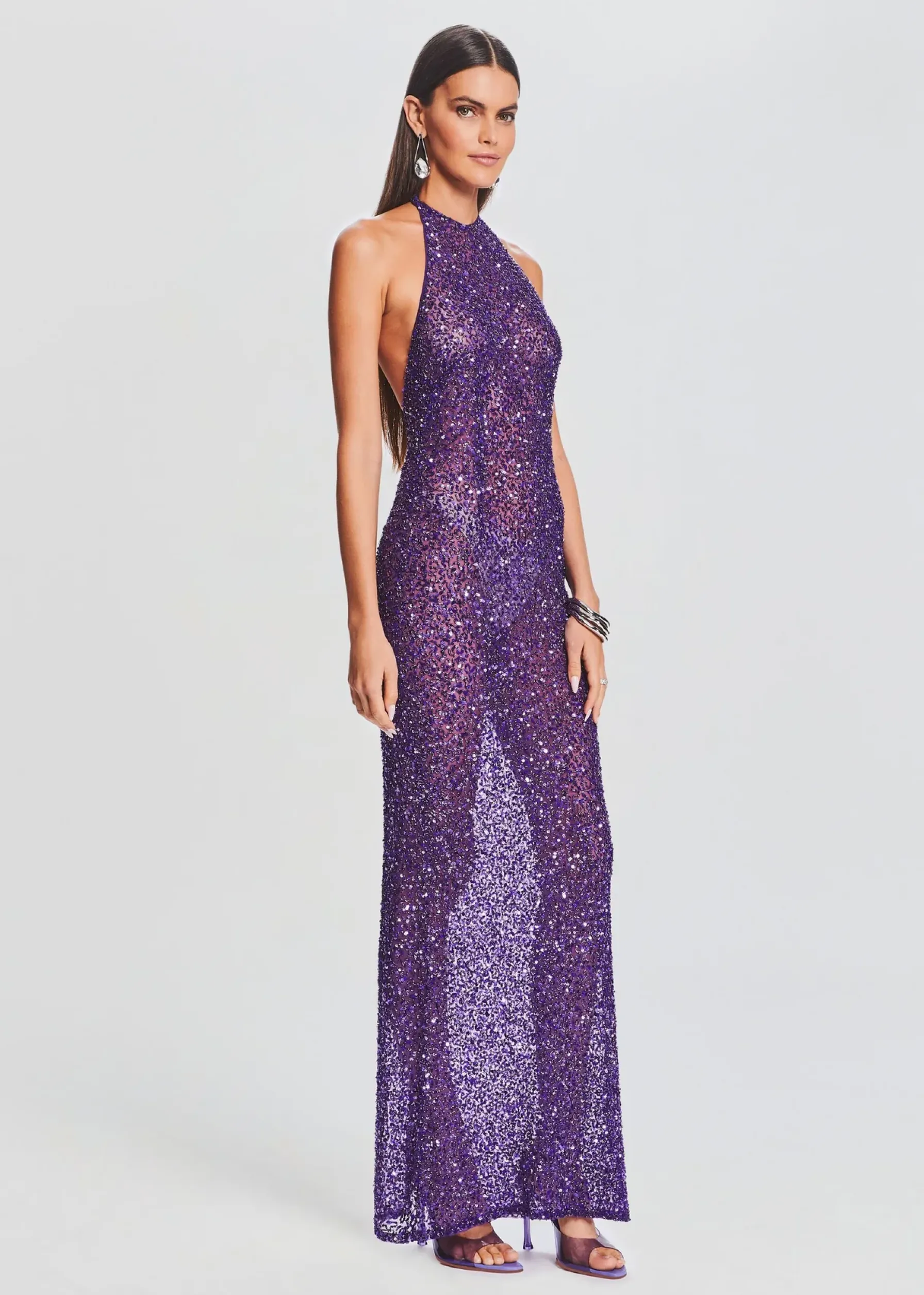 Retrofete Clarisse Sequin Dress Amethyst Clearance