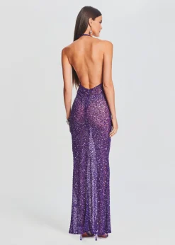 Retrofete Clarisse Sequin Dress Amethyst Clearance