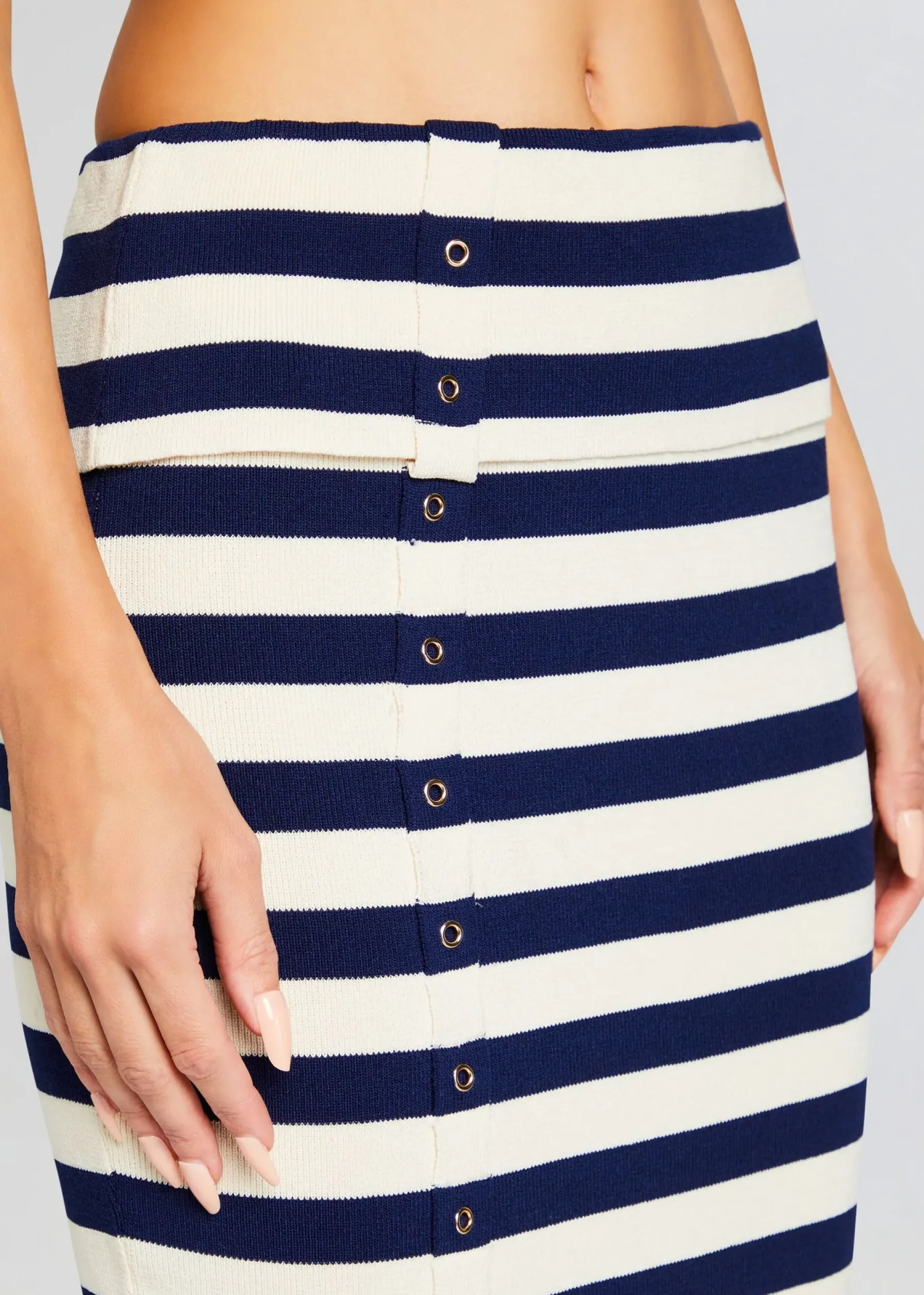 Retrofete Cleat Knit Skirt Cream/ Navy Sale