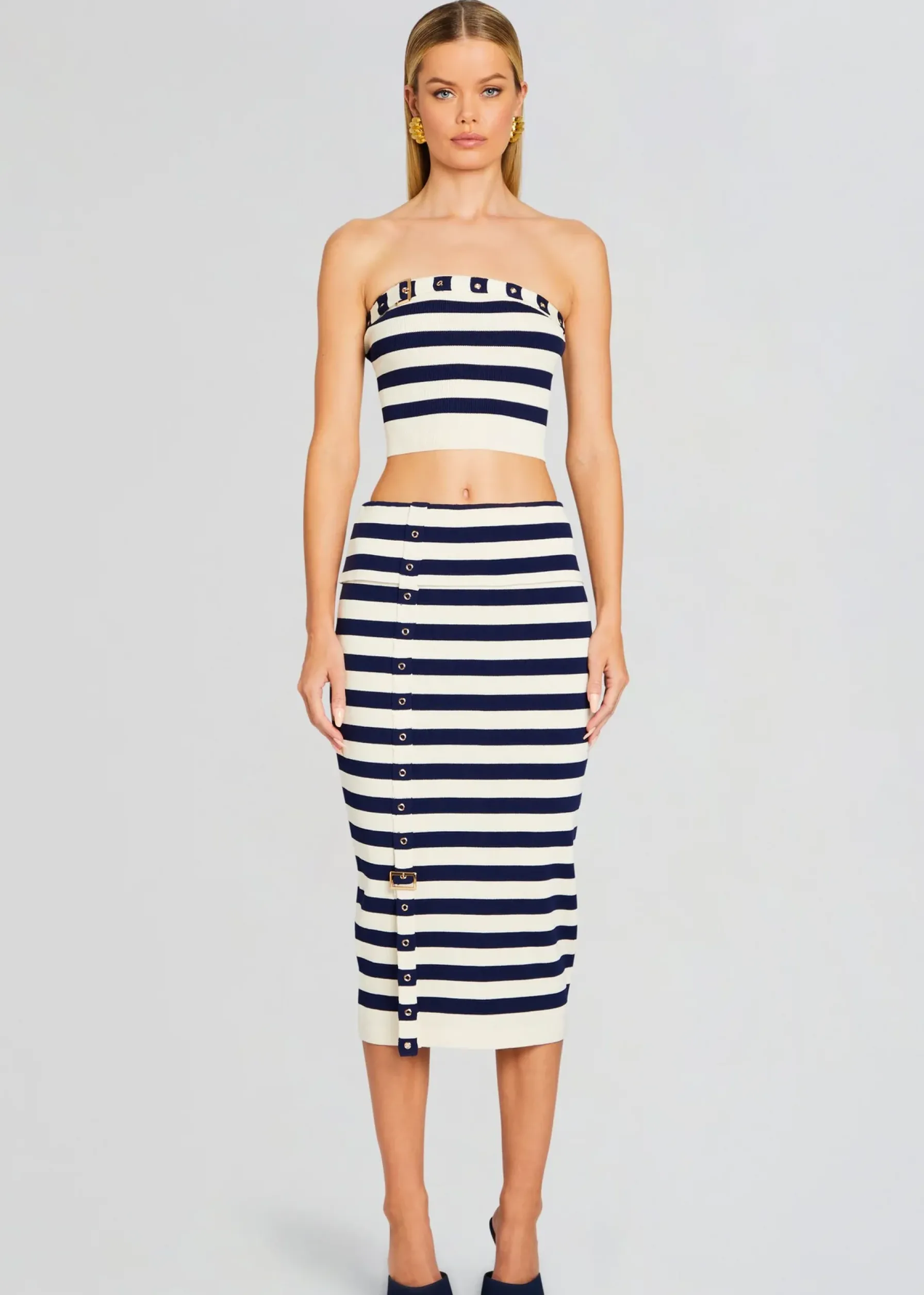 Retrofete Cleat Knit Skirt Cream/ Navy Sale