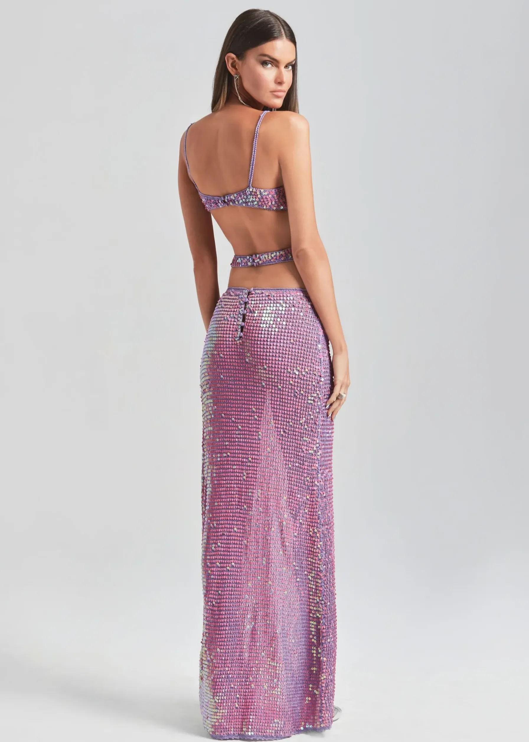 Retrofete Coco Crochet Dress Iridescent Lilac/Pink Hot