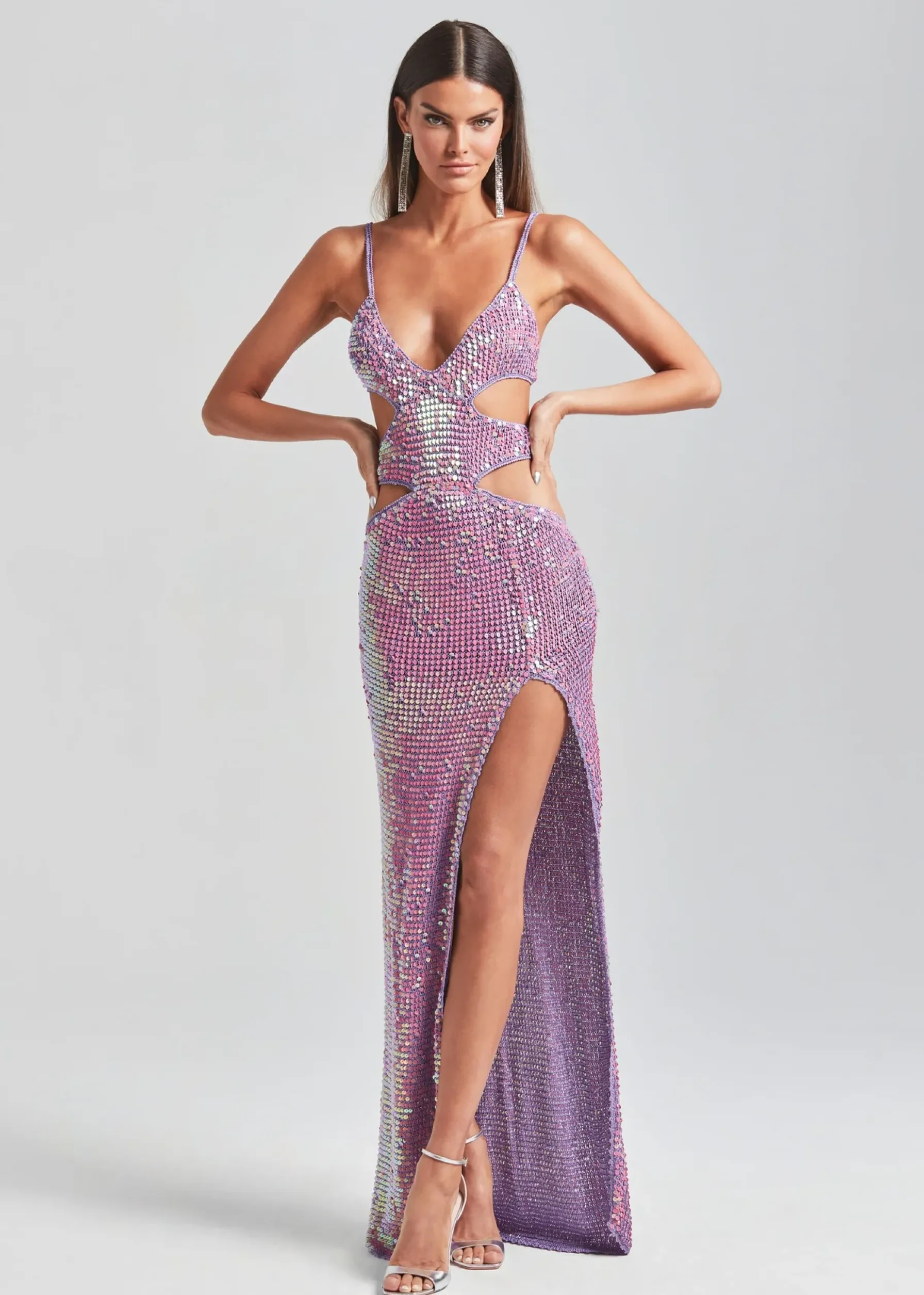 Retrofete Coco Crochet Dress Iridescent Lilac/Pink Hot