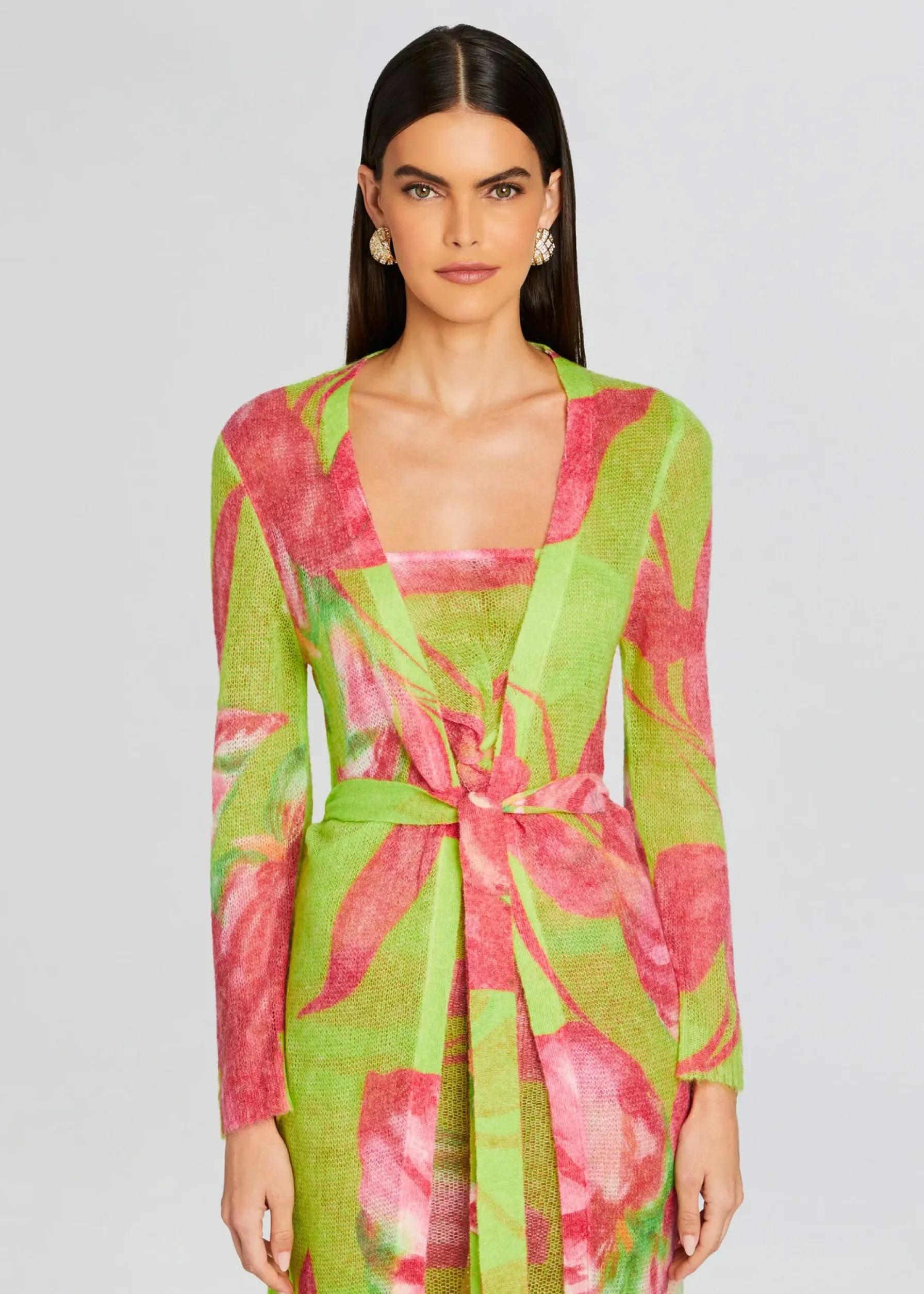 Retrofete Cruz Knit Duster Lime Anthurium Fashion