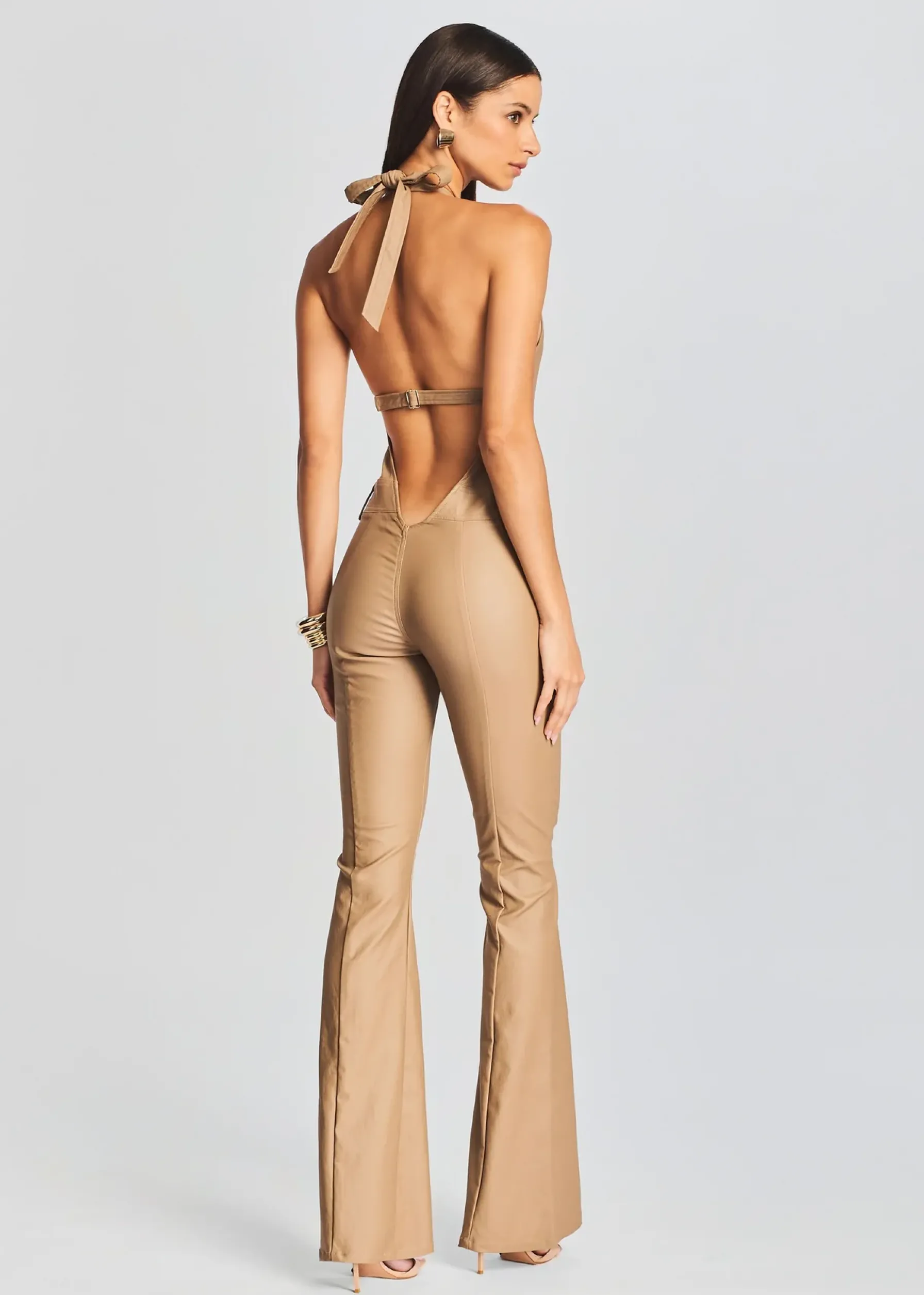 Retrofete Cynthia Coated Denim Jumpsuit Coated Tannin Hot