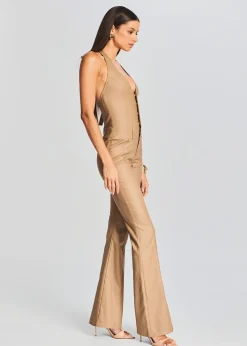 Retrofete Cynthia Coated Denim Jumpsuit Coated Tannin Online